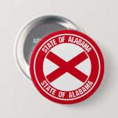 Alabama Round Emblem Ronde Button 7,6 Cm (Voorkant /achterkant)