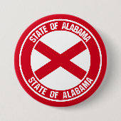 Alabama Round Emblem Ronde Button 7,6 Cm (Voorkant)