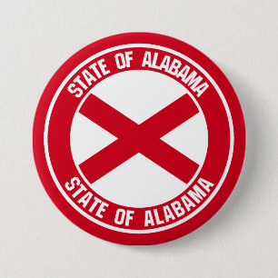 Alabama Round Emblem Ronde Button 7,6 Cm
