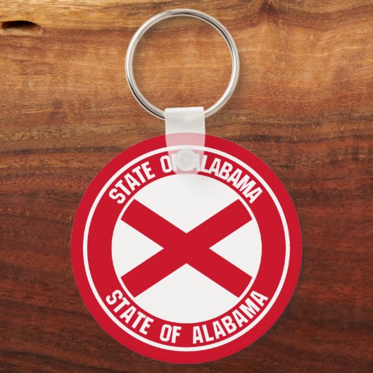 Alabama Round Emblem Sleutelhanger (Voorkant)