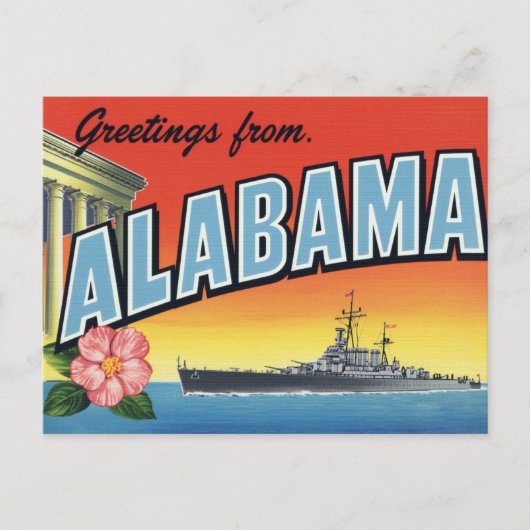 Alabama Slagschip en Kapitool Briefkaart (Voorkant)