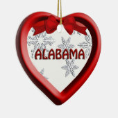 Alabama Snowflake Heart Kerstversiering Keramisch Ornament (Rechts)