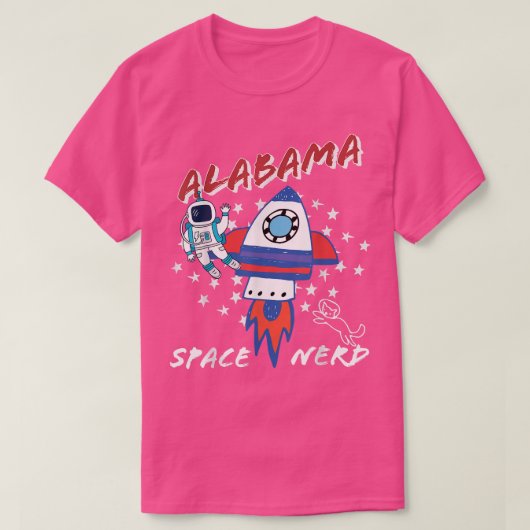 Alabama Space Nerd Universe Astronaut T-Shirt (Design voorkant)