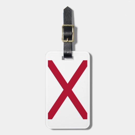 Alabama: St Andrew Crimson Cross Vlag Bagagelabel (Voorkant verticaal)