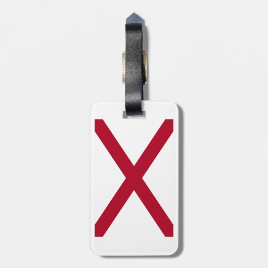 Alabama: St Andrew Crimson Cross Vlag Bagagelabel (Achterkant verticaal)