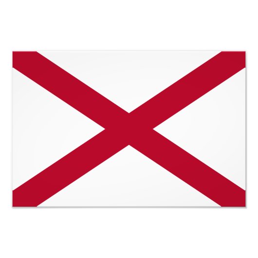 Alabama: St Andrew Crimson Cross Vlag Foto Afdruk (Voorkant)