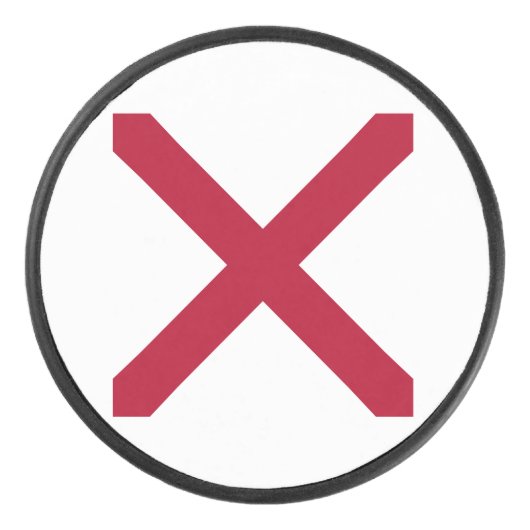 Alabama: St Andrew Crimson Cross Vlag Hockey Puck (Voorkant)