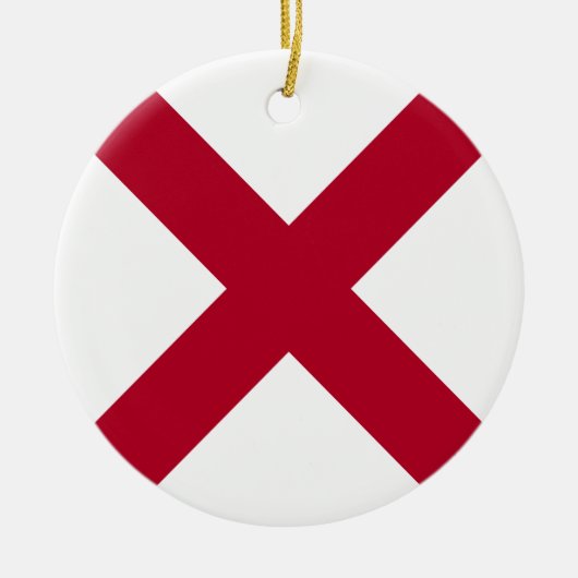 Alabama: St Andrew Crimson Cross Vlag Keramisch Ornament (Voorkant)