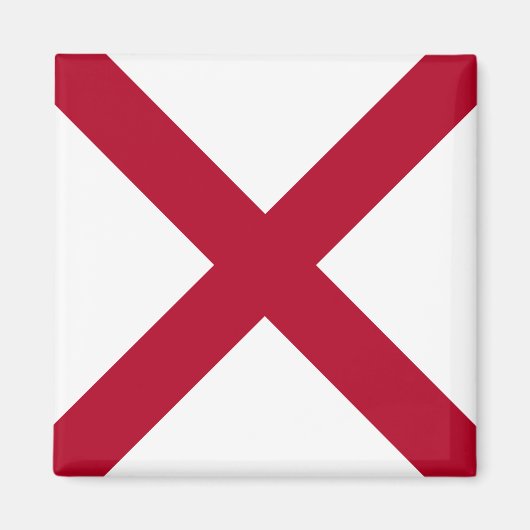 Alabama: St Andrew Crimson Cross Vlag Magneet (Voorkant)