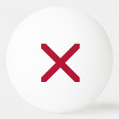 Alabama: St Andrew Crimson Cross Vlag Pingpongbal (Achterkant)