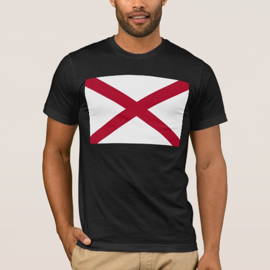Alabama: St Andrew Crimson Cross Vlag T-shirt (Voorkant)