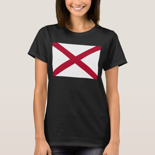 Alabama: St Andrew Crimson Cross Vlag T-shirt (Voorkant)