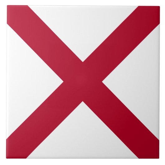 Alabama: St Andrew Crimson Cross Vlag Tegeltje (Voorkant)