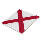 Alabama: St Andrew Crimson Cross Vlag Tegeltje (Zijkant)