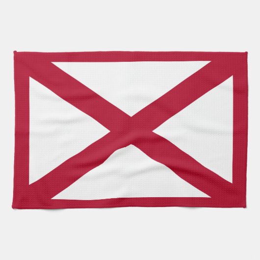 Alabama: St Andrew Crimson Cross Vlag Theedoek (Horizontaal)