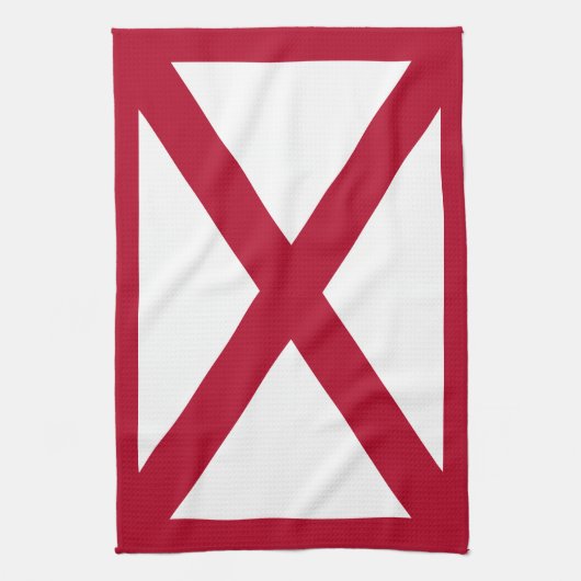 Alabama: St Andrew Crimson Cross Vlag Theedoek (Verticaal)