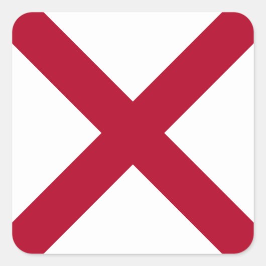 Alabama: St Andrew Crimson Cross Vlag Vierkante Sticker (Voorkant)