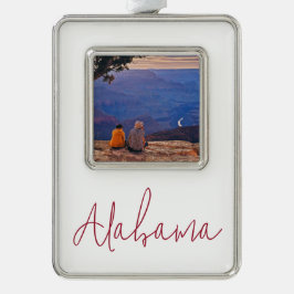 Alabama Staat Reis Souvenir Cadeau Verzilverd Omlijst Ornament