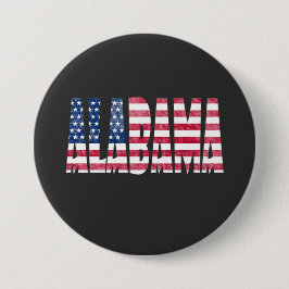 Alabama staat ronde button 7,6 cm