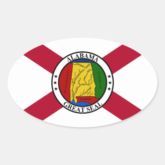 Alabama Staat Vlag / Staat zegel toegevoegd (Voorkant)