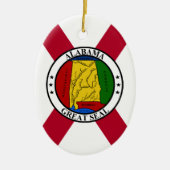 Alabama Staat Vlag / Staat zegel toegevoegd Keramisch Ornament (Voorkant)