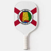 Alabama Staat Vlag / Staat zegel toegevoegd Pickleball Paddle (Voorkant)