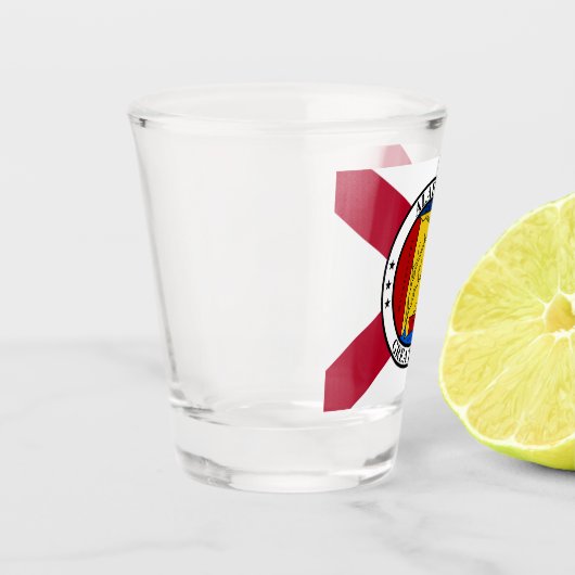 Alabama Staat Vlag / Staat zegel toegevoegd Shot Glas (Links)