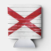 Alabama Staat Vlaggenverf op Hout Blikjeskoeler (Achterkant)