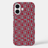 Alabama Staats Silhouette Geruite Patroon in Diep Case-Mate iPhone Case (Achterkant)