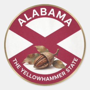 Alabama Staats trots 🥜 Pinda Embleem Ronde Sticker