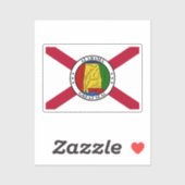 Alabama Staatsvlag / bovenop staatszegel Sticker (Vel)