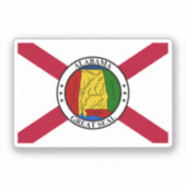 Alabama Staatsvlag / bovenop staatszegel Sticker (Voorkant)
