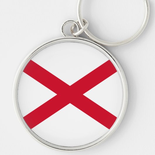 Alabama Staatsvlag Ontwerp Decoratie Sleutelhanger (Voorkant)