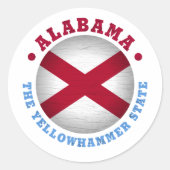 ALABAMA STAATSVLAG RONDE STICKER (Voorkant)