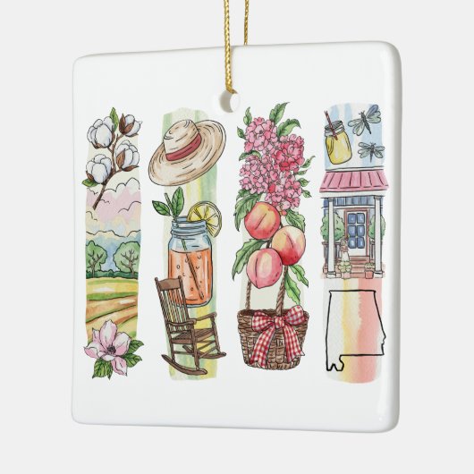 Alabama State Aquarel Kerst Ornament – Zuid (Links)