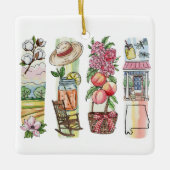 Alabama State Aquarel Kerst Ornament – Zuid (Voorkant)