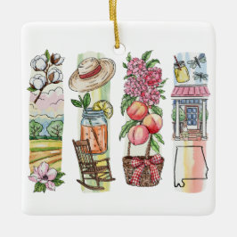 Alabama State Aquarel Kerst Ornament – Zuid