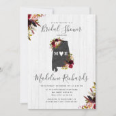 Alabama State Bestemming Bruidsdouche Uitnodiging (Voorkant)