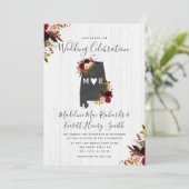 Alabama State Bestemming Uitnodiging voor bruiloft (Staand voorkant)