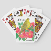 Alabama State Bird Camellia Flowers Waterverf Pokerkaarten (Achterkant)
