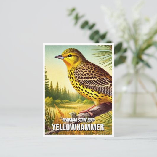 Alabama State Bird Yellowhammer Briefkaart (Staand voorkant)
