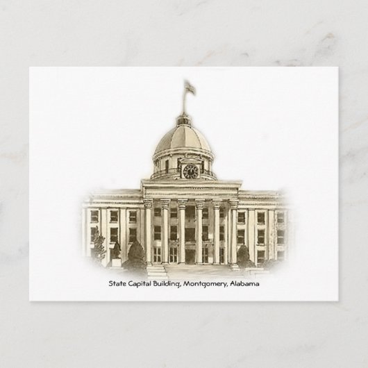 Alabama State Capital Building Montgomery Briefkaa Briefkaart (Voorkant)