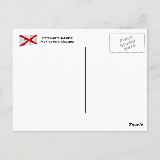 Alabama State Capital Building Montgomery Briefkaa Briefkaart (Achterkant)
