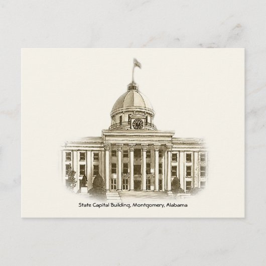 Alabama State Capital Building Montgomery Briefkaa Briefkaart (Voorkant)