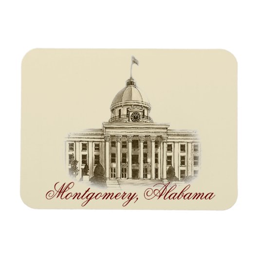 Alabama State Capital Flexibele magneet (Horizontaal)