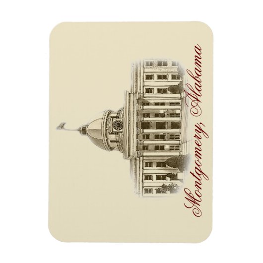 Alabama State Capital Flexibele magneet (Verticaal)