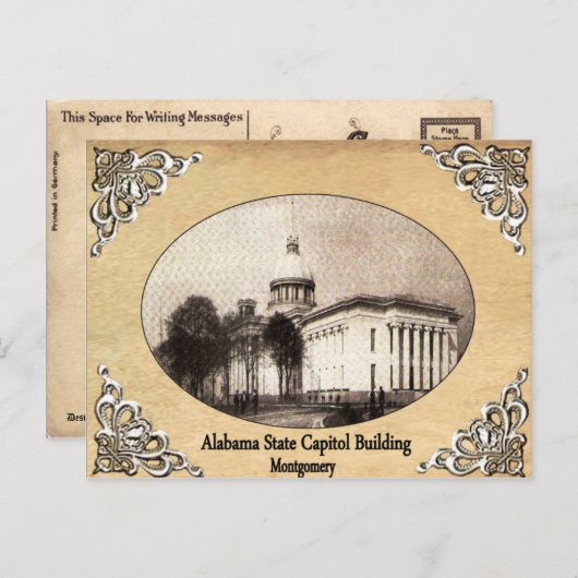 Alabama State Capitol Building Old Briefkaart (Voorkant / Achterkant)