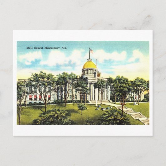 Alabama State Capitol, Vintage van Montgomery Briefkaart (Voorkant)