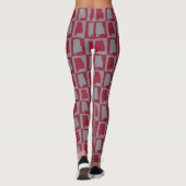 Alabama State Checkerboard - Robijnrood en Grijs Leggings (Achterkant)