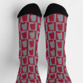Alabama State Checkerboard - Robijnrood en Grijs Sokken (Top)